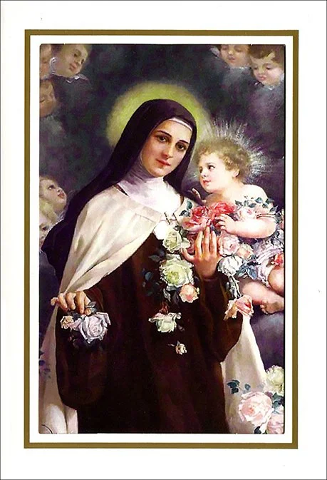 St. Thérèse with the Child Jesus Holy Card — Carmel of Port Tobacco